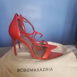 BCBGMaxAzria Tomato Danielle Rodi T-Strap Leather Pump - (Donated to charity)